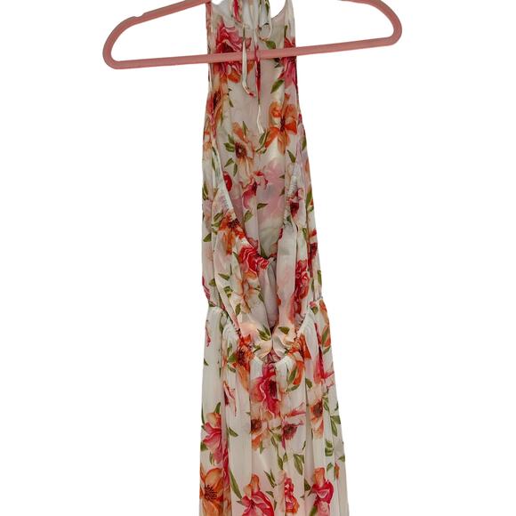 Show Me Your Mumu Floral Maxi Dress Wedding Guest Halter Dress Pink Poppy Floral - Picture 6 of 6